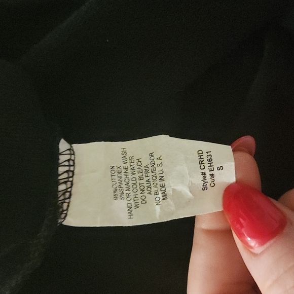 Ever Hottie VENICE BEACH Crop Long Sleeve Hoodie Shirt Black Top Size Small - Picture 5 of 5